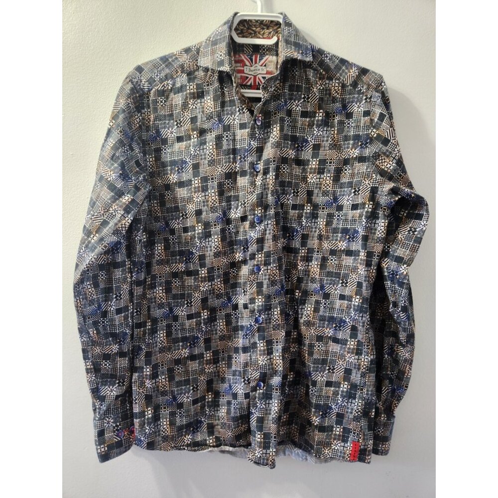 7 Downie St. Long Sleeves Shirt Size 2 Squared pattern Pre-Owned